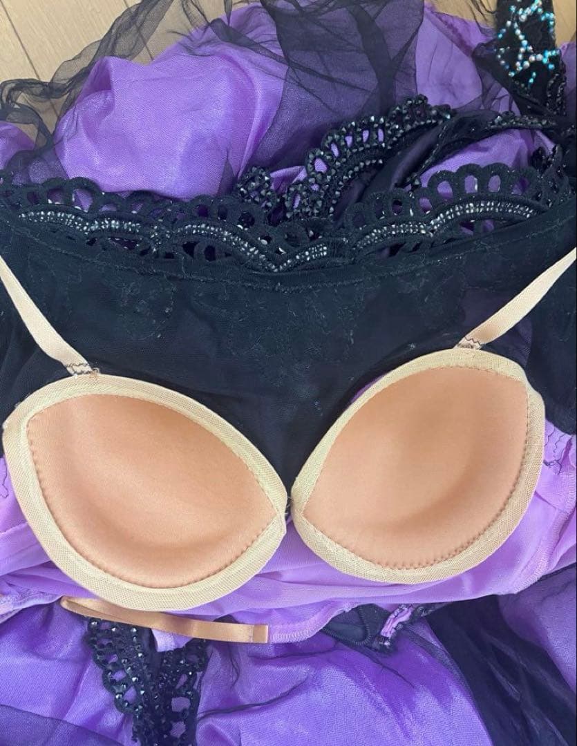 【トップブランド高級ドレス】クリスアンクローバー社交ダンスドレス《紫×黒》