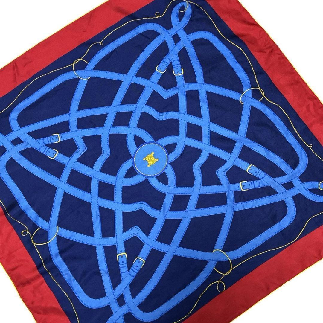 美品✨CELINE セリーヌ シルク 大判スカーフ ストール ロゴ イタリア製