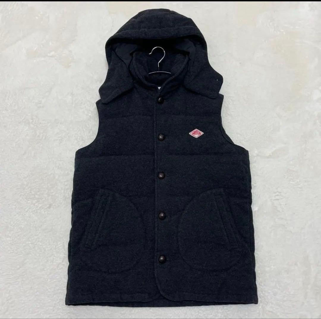 美品】ダントン×ビームス ウールモッサ ダウンベスト チャコールグレー