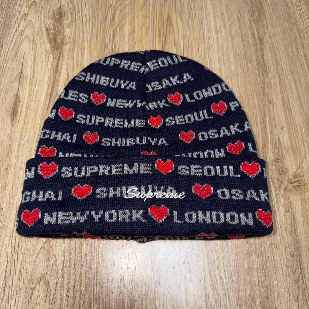 Supreme Hearts Beanie ネイビー Supreme Hearts Beanie (FW24) - $40