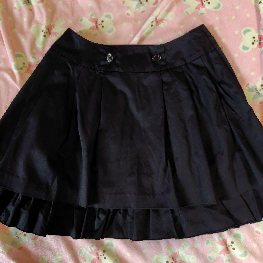 美品ピースナウPIECENOW黒色メイド風フリルミニスカートゴスロリ