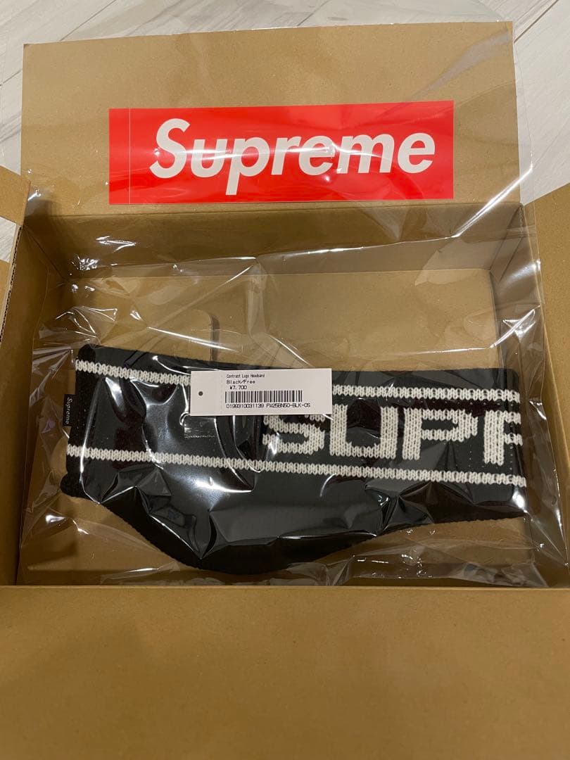 帽子 Supreme Contrast Logo Headband \"Black\"