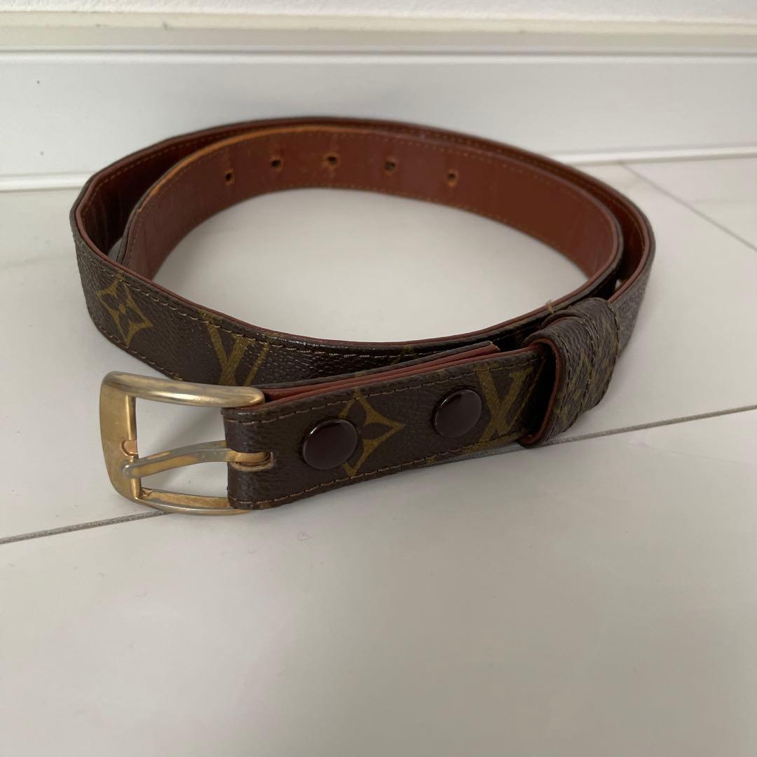 送料 無料 通販ファッション - LOUIS VUITTON モノグラム レザーベルト