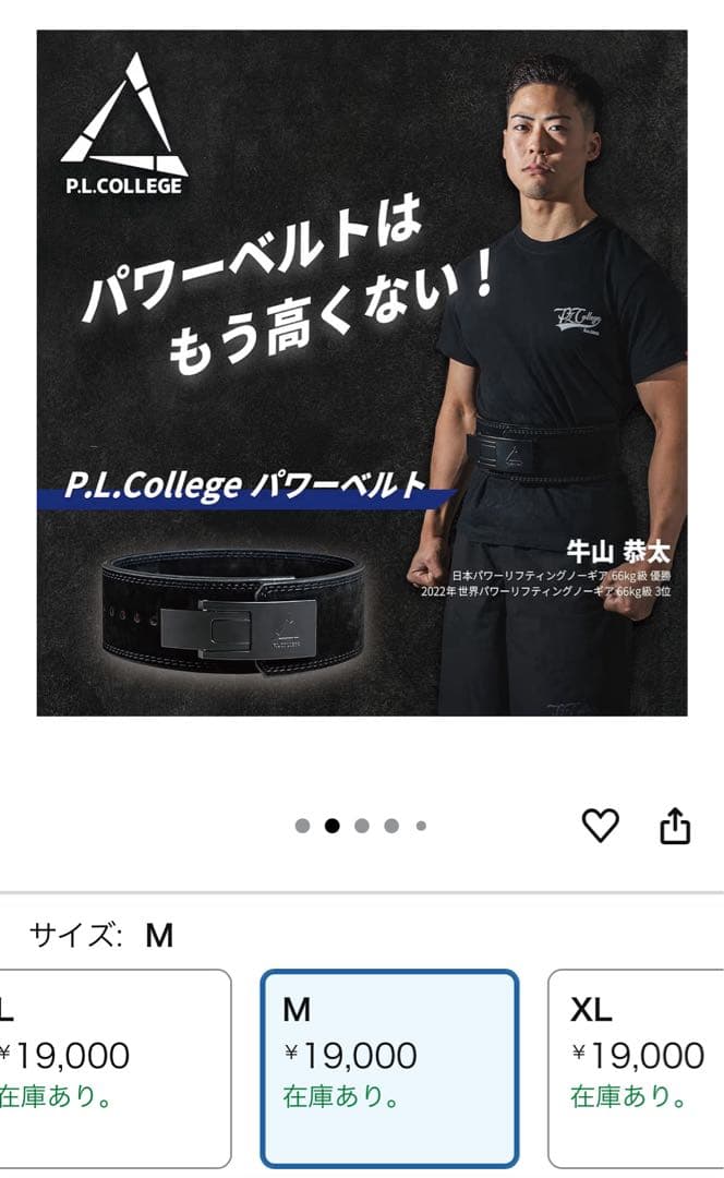 パワーベルト(トレーニングベルト) P.L.College