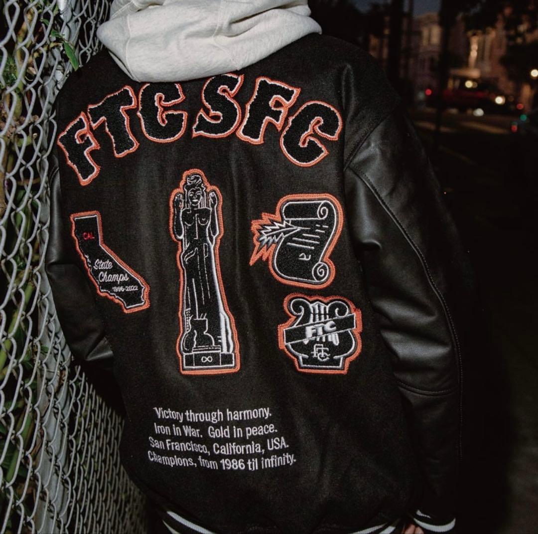 ftc SF VARCITY JACKET サンフランシスコ スタジャンM 黒