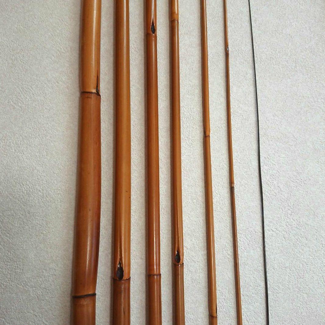 ヘラブナ竿 釣具セット 和竿(竹)2・竿/タモ網受け (竹)各1・浮き