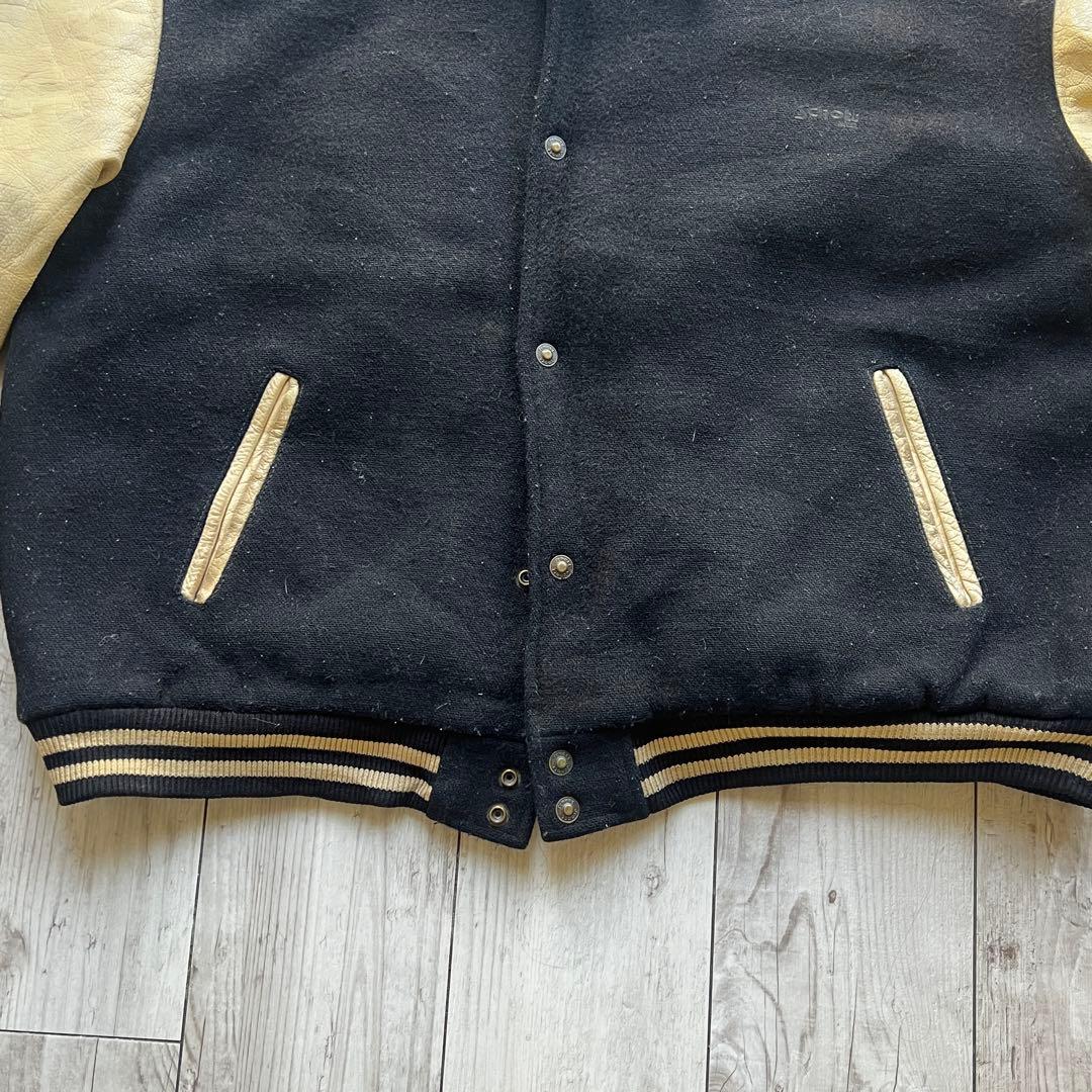 80s~ schott 袖革ウール スタジャン XXL