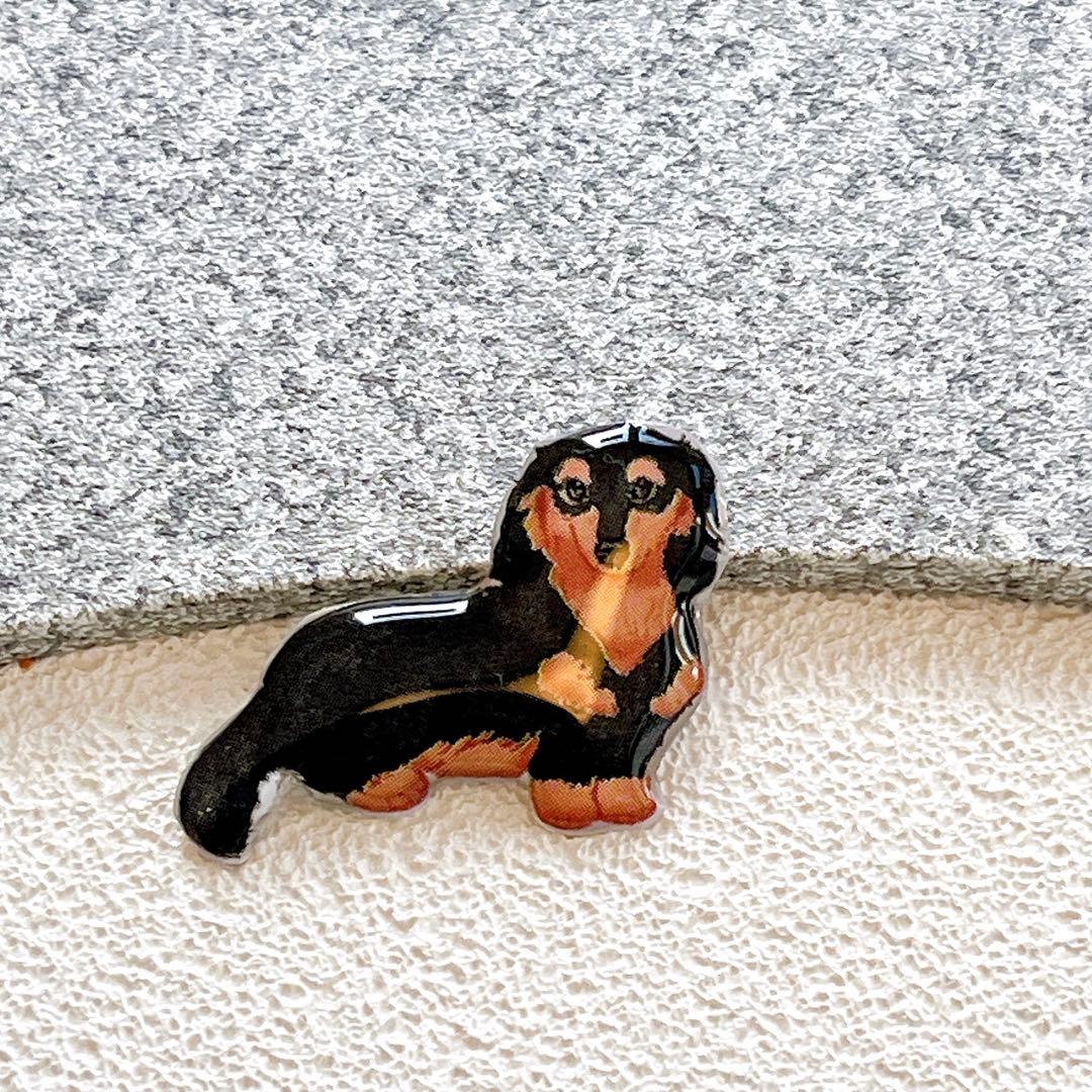 ミニチュアダックスフンド 犬 わんちゃん ブローチ チャーム レジン