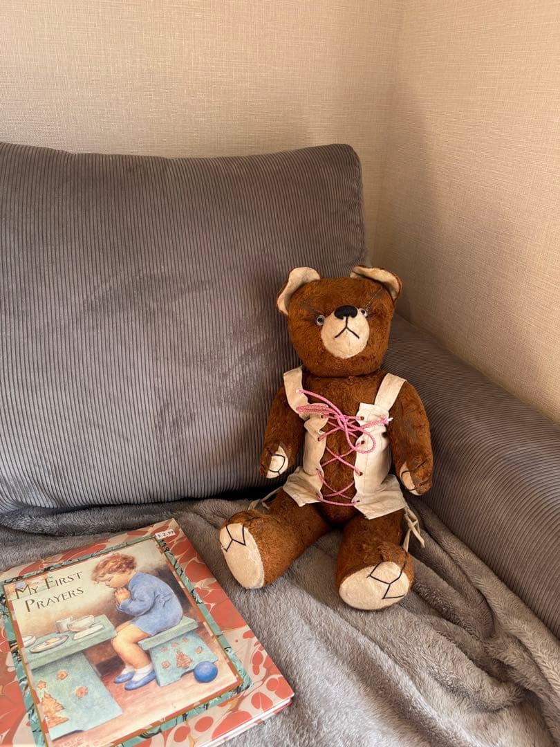 英国アンティークテディベア/くまのぬいぐる/熊オブジェ/ブラウン茶色