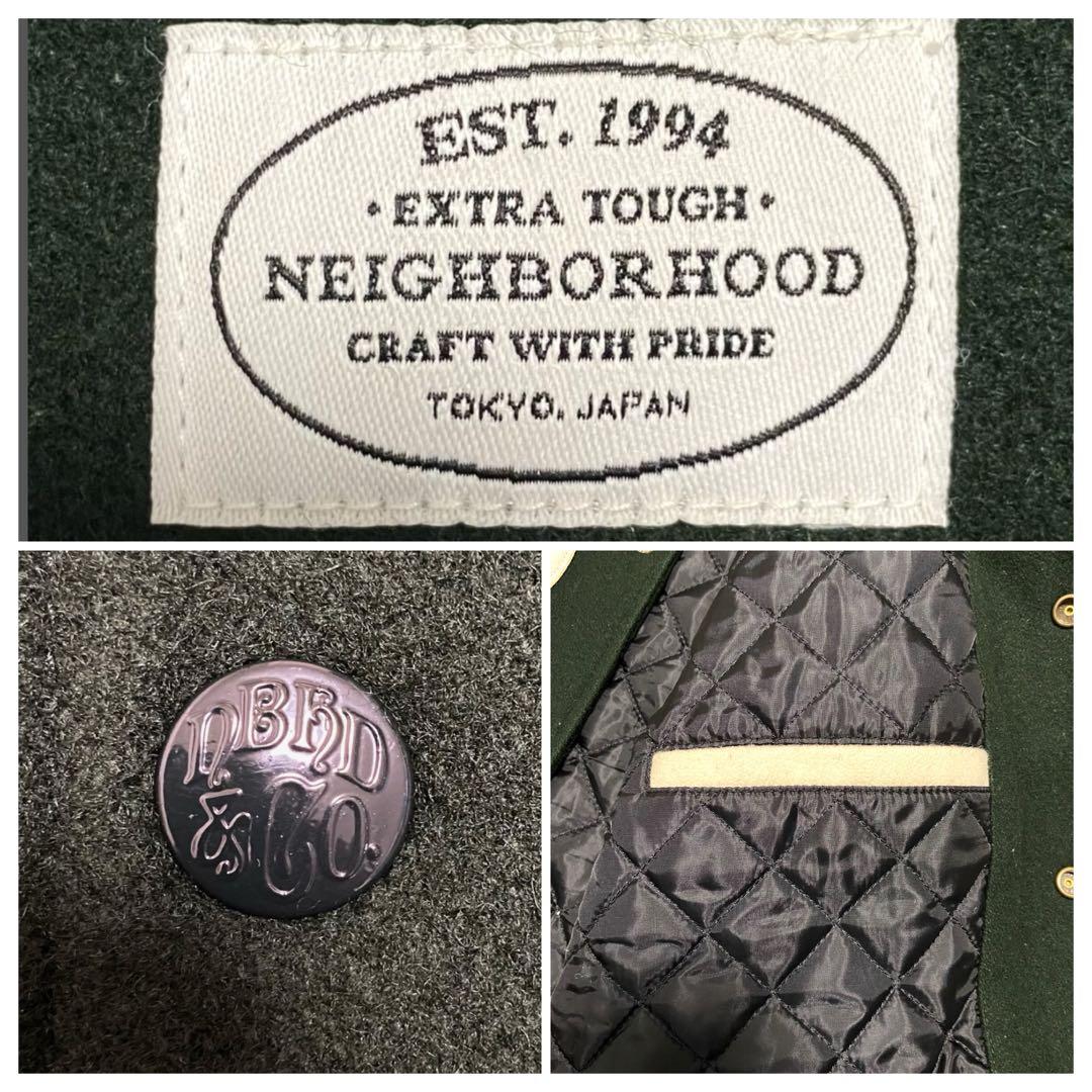 入手困難】ネイバーフッド スタジャン ダークグリーンM ワッペン刺繍