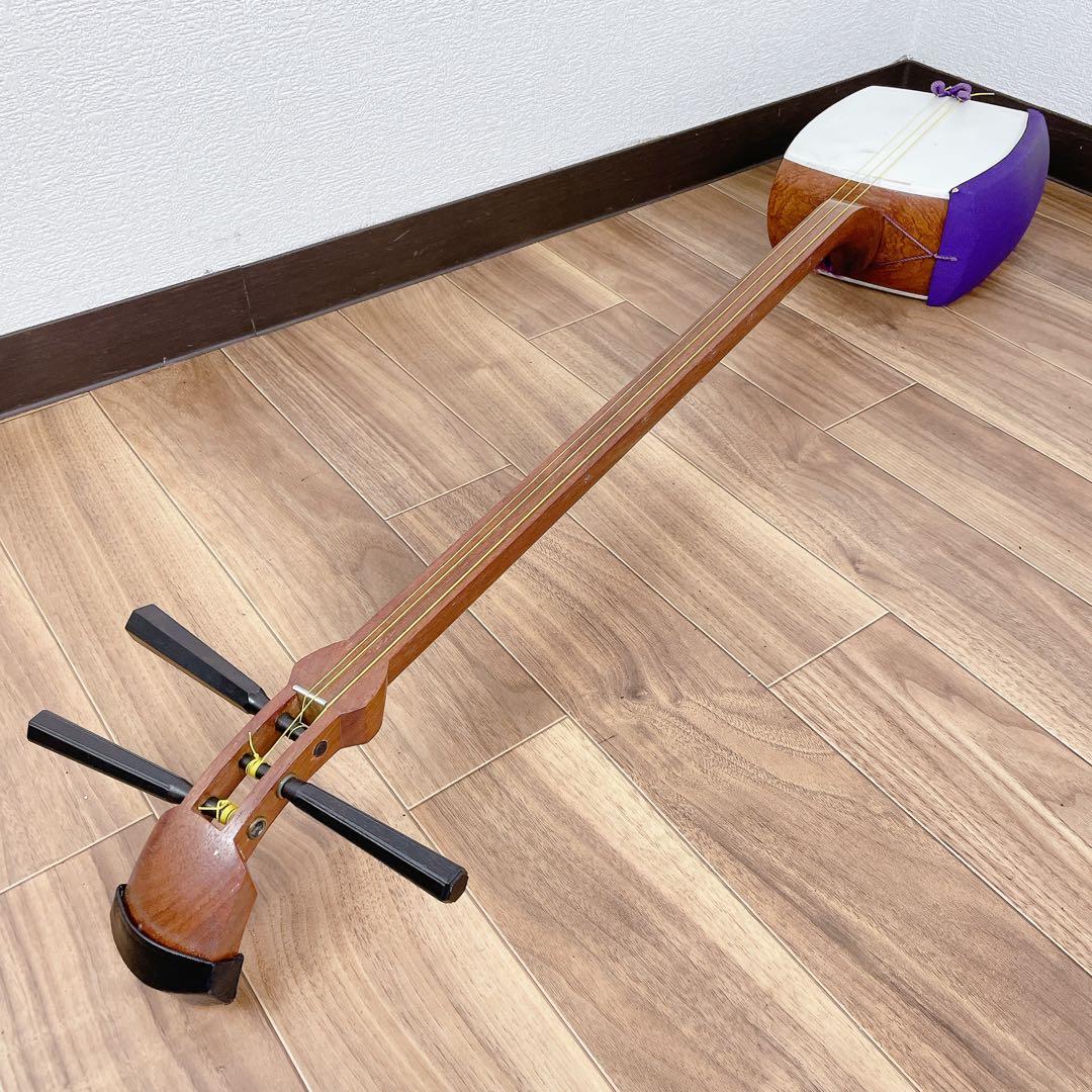 三味線 中棹 花梨 犬皮 丸打胴 平溝 和楽器 - メルカリ
