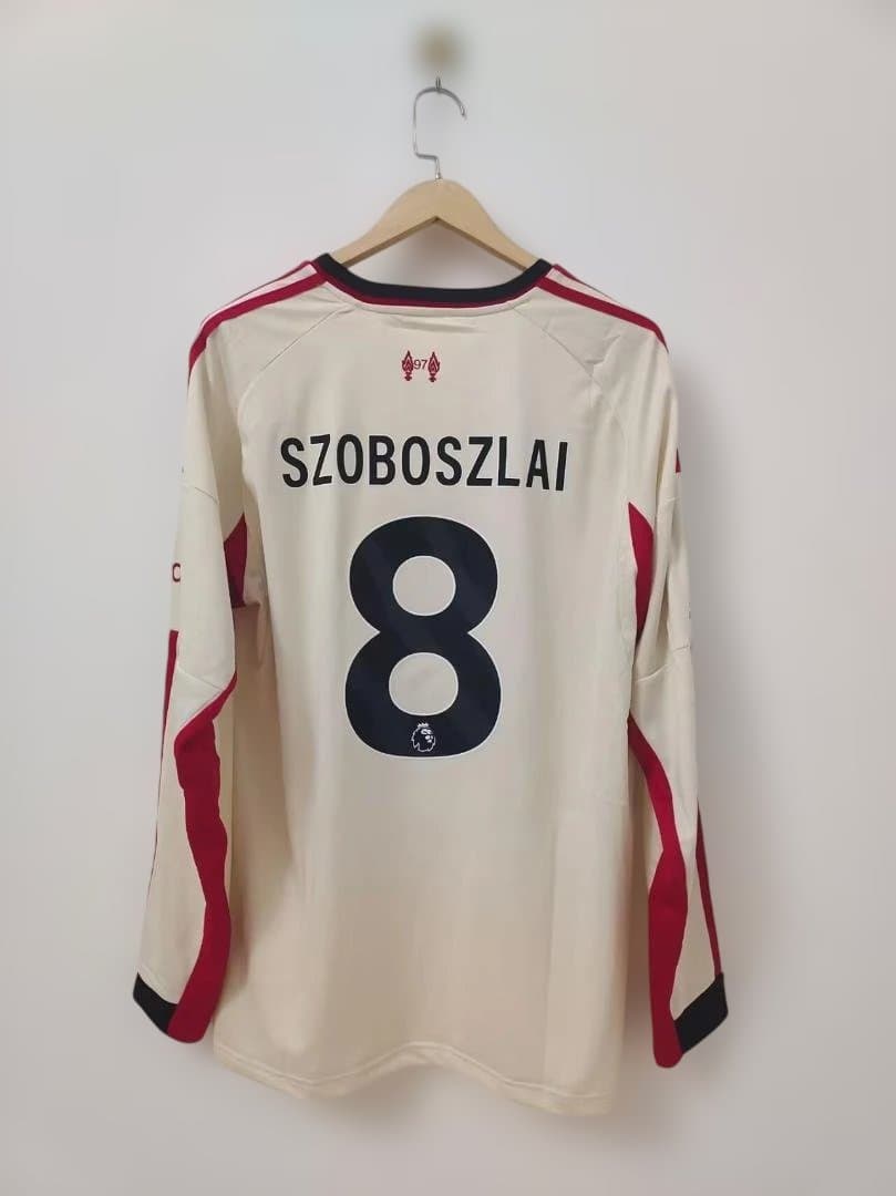 2025-26リヴァプール 8番Szoboszlaiロングスリーブユニフォーム 2025-2026年 リヴァプール ホーム ロングスリーブユニフォーム-KICKO