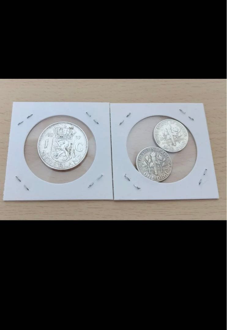 アメリカ銀貨4枚と聖ジョージと竜退治クラウン銀貨を含む銀貨9枚