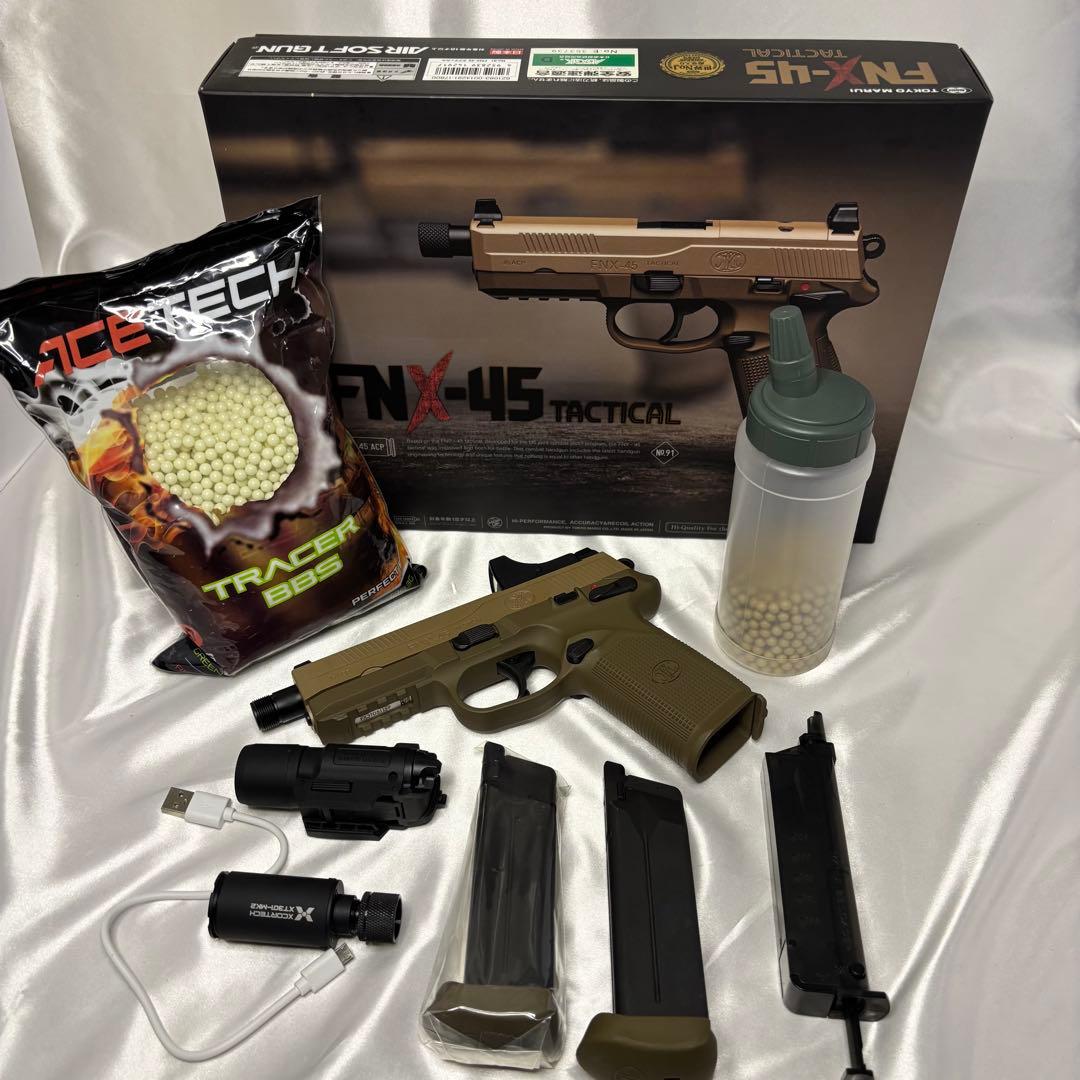 超美品マルイFNXー45 タクティカルカスタムセットサバゲートレーサー付