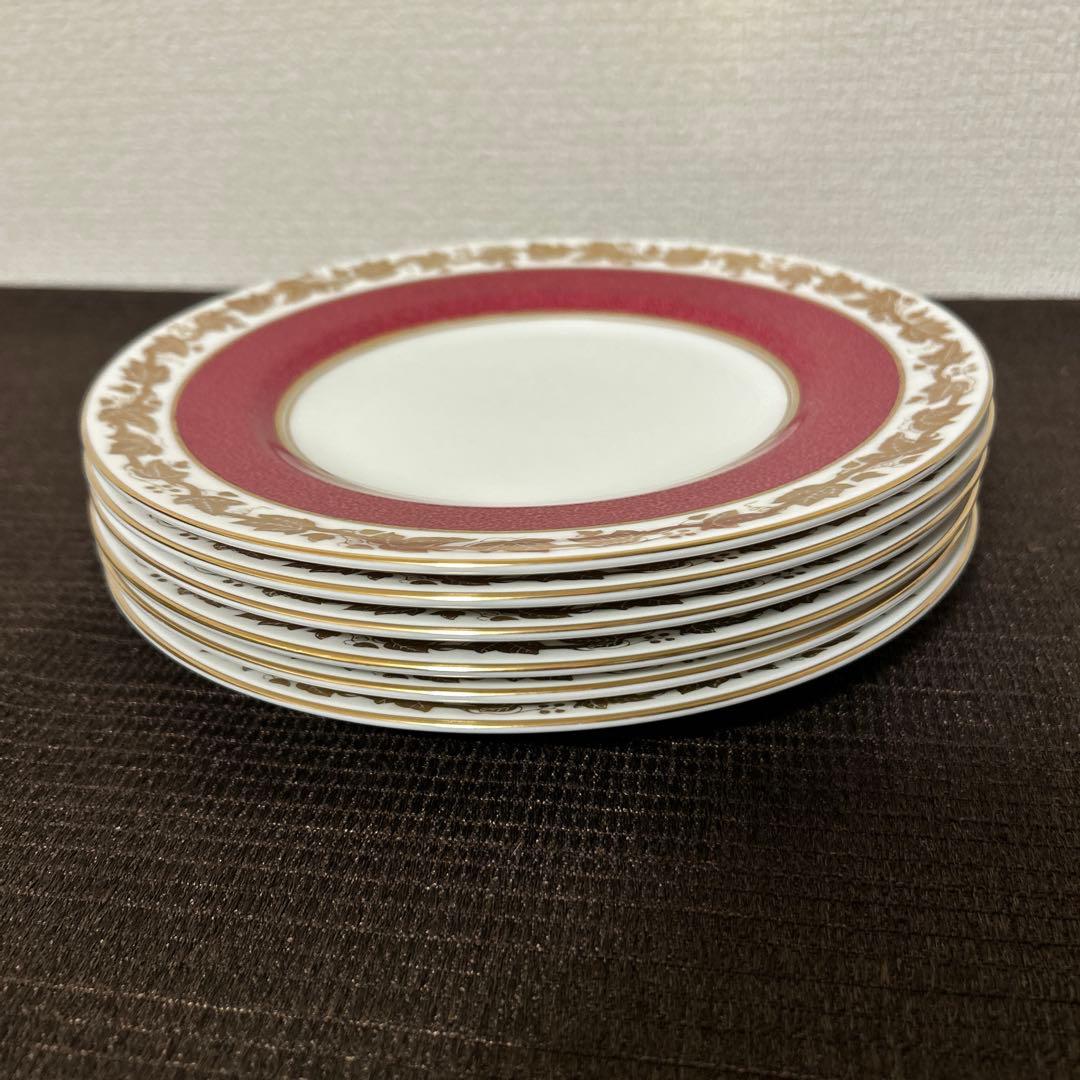 ウェッジウッド　ホワイトホール　パウダールビー　デザートプレート　20.5cm