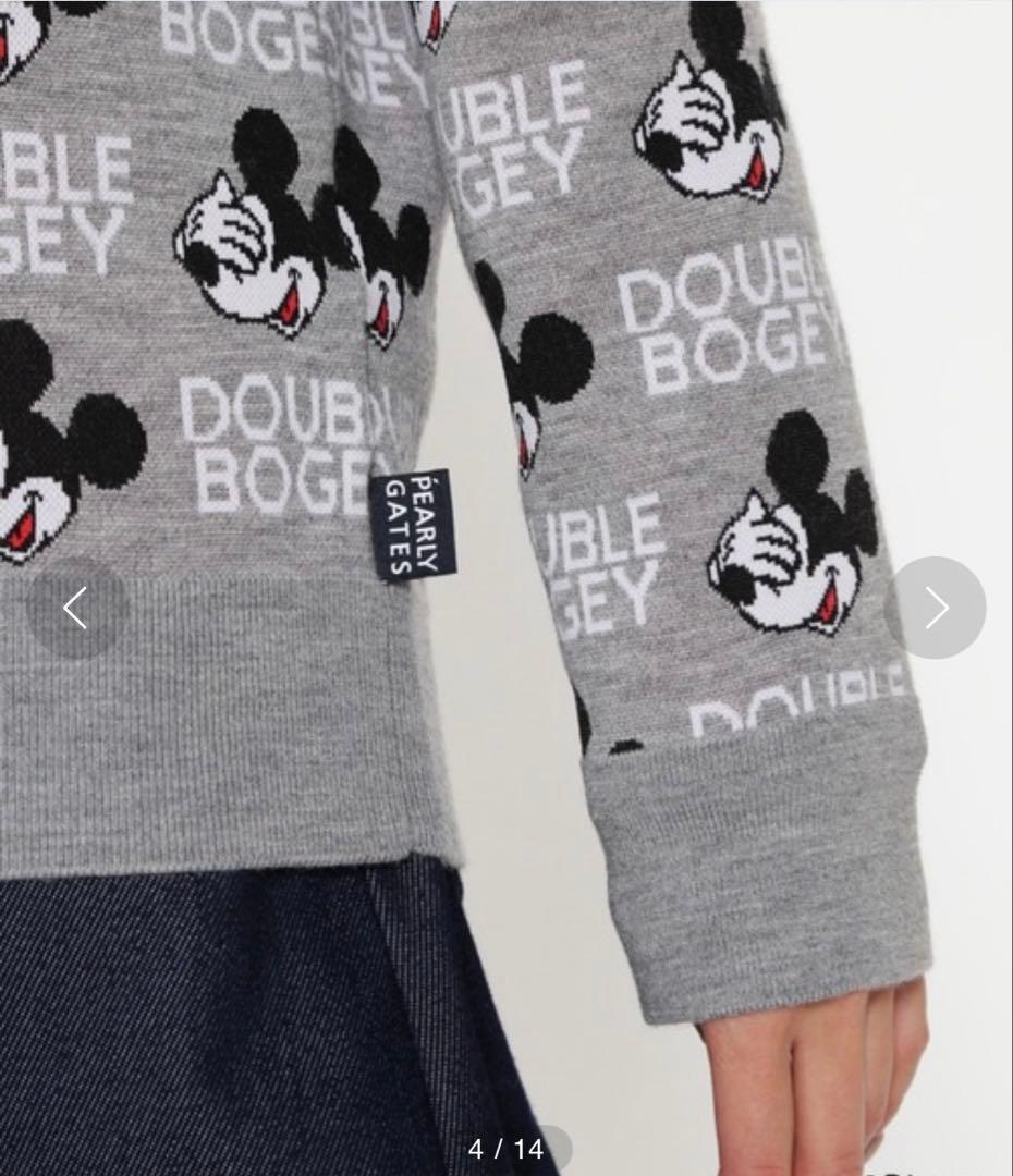 パーリーゲイツ】ミッキーDOUBLE BOGEY クルーネックニットサイズ1の