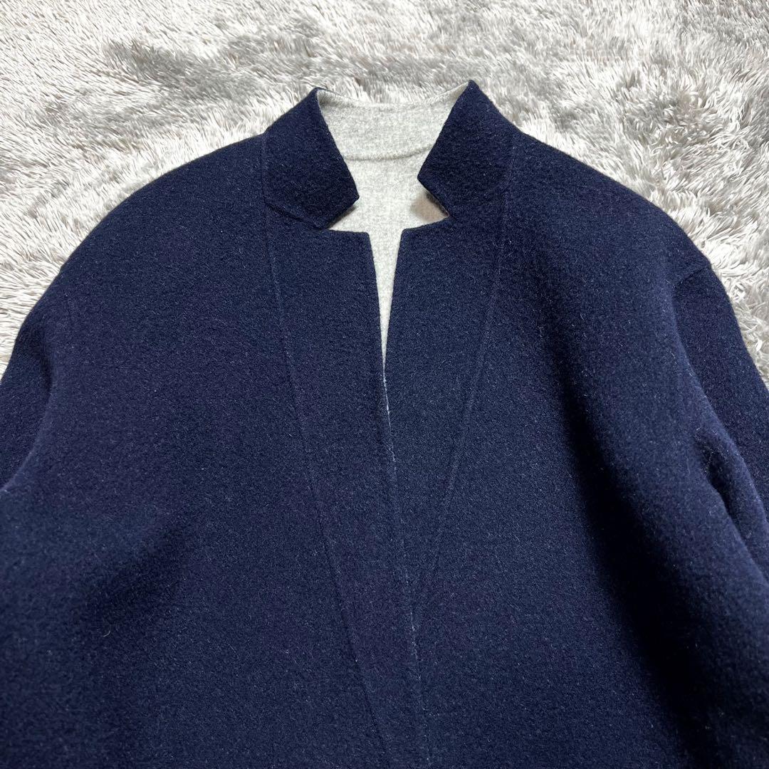 セオリー 現行 リバーシブル チェスターコート グレー ネイビー S相当