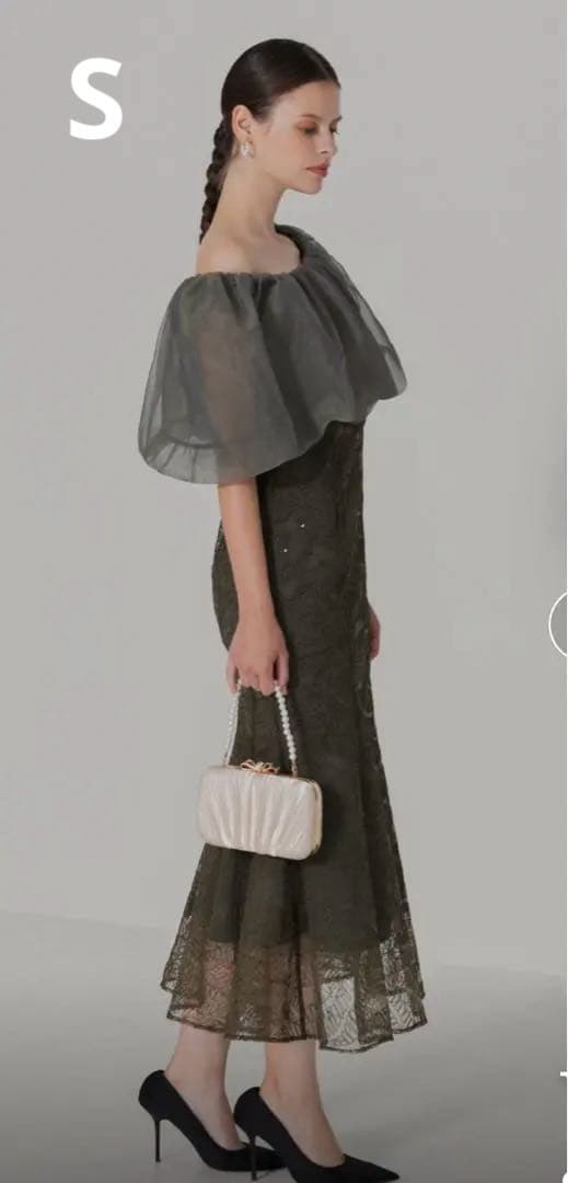 Leja 2WAYオフショルダーパフスリーブワンピースロングドレス 美品 S セール】【LEJA】2WAYオフショルダーパフスリーブバリエマーメイド