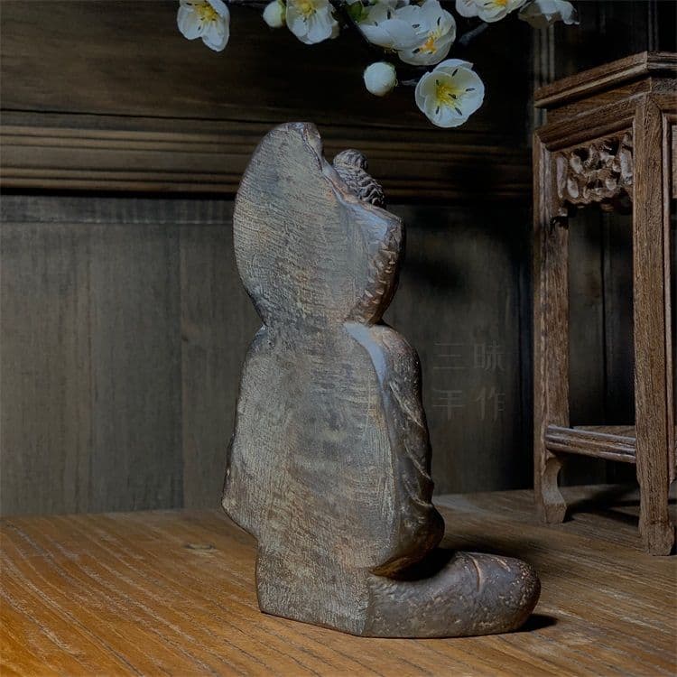 ガンダーラ禅定坐像 石仏 鎮宅 辟邪 開運風水 招財 置物 工芸品