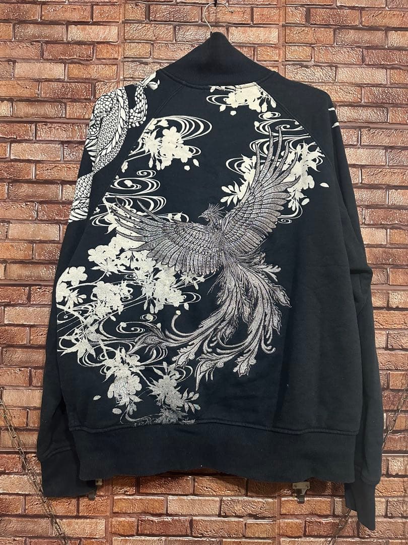 絡繰魂 ジップジャケット スウェット セットアップ 鳳凰 龍 難あり