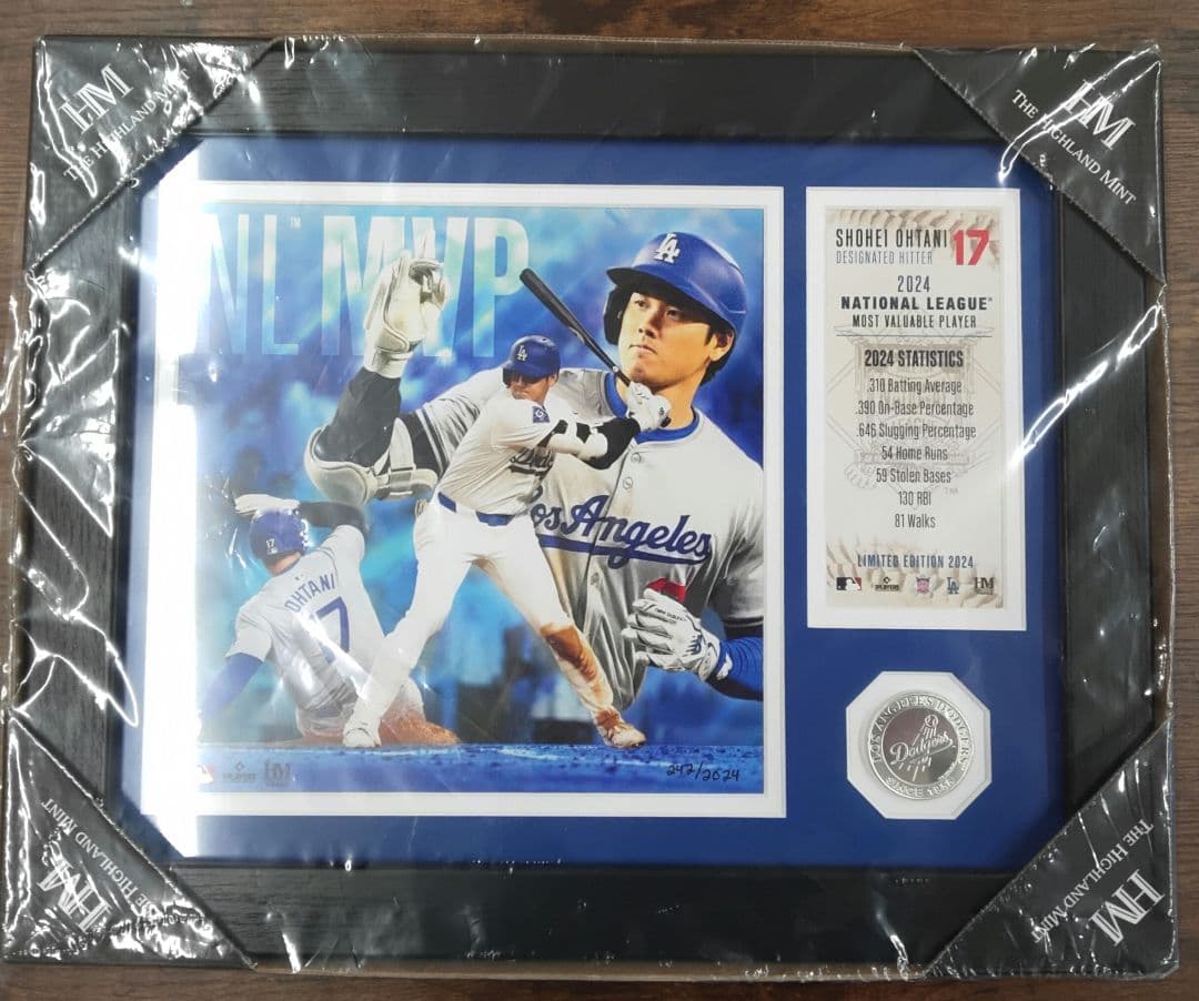 大谷翔平ナショナルリーグMVP獲得記念　メモリアルフォトフレーム　シルバー ドジャース大谷翔平、ナ・リーグ優勝決定シリーズMVP受賞記念！郵便局