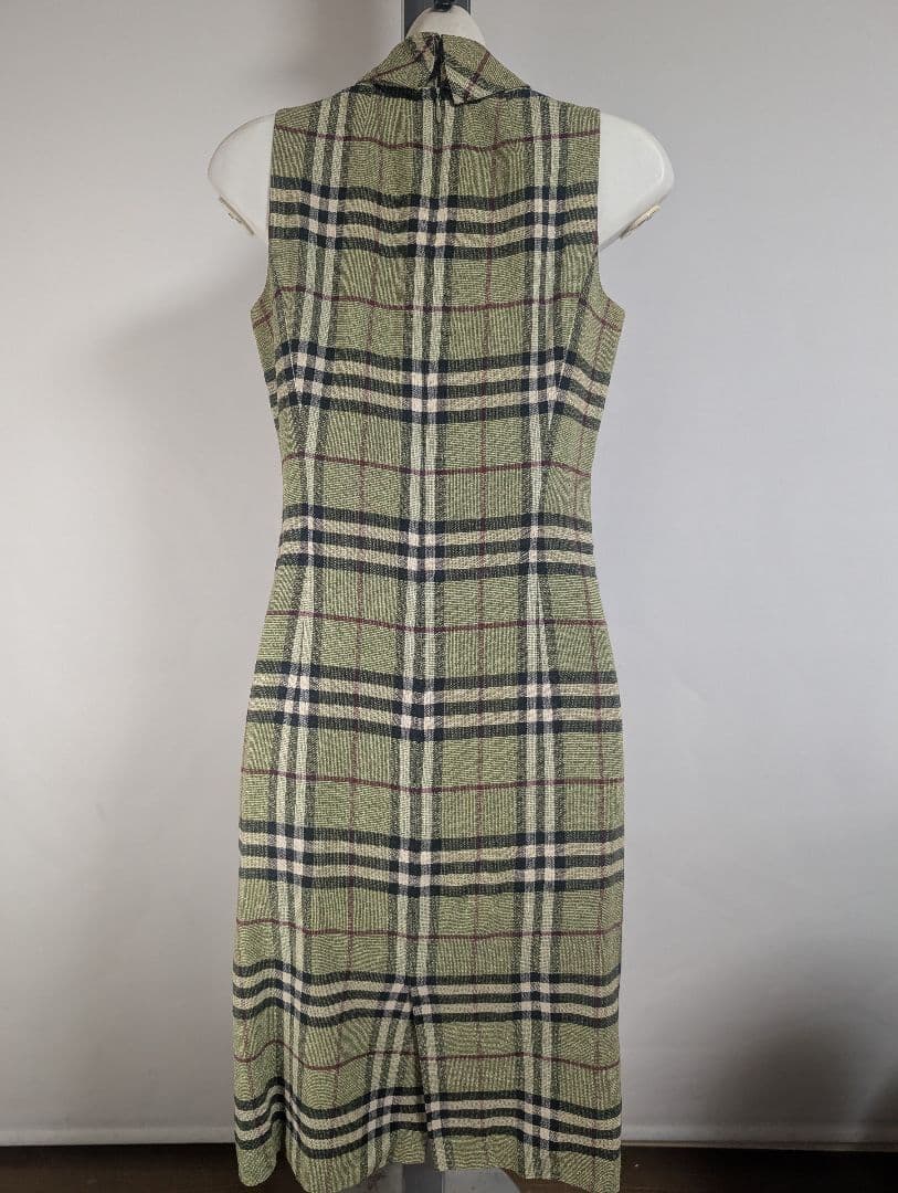 バーバリー BURBERRY グリーン系ノバチェック ノースリーブワンピース