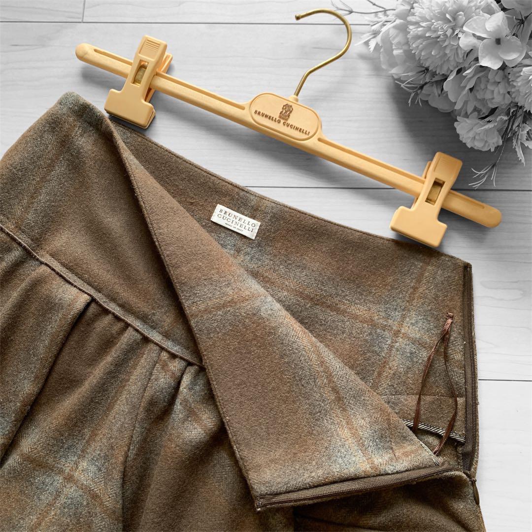 Brunello Cucinelli 厚手 オータムチェックのひざ上フレア - メルカリ