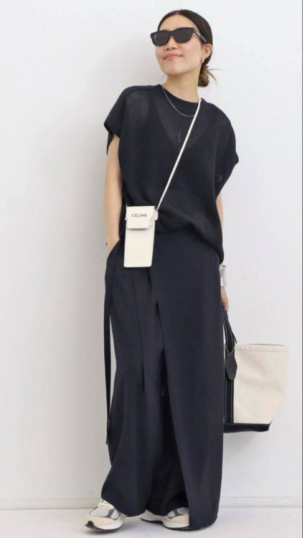 アパルトモン ラップ パンツ 美品 ネイビー 38 ベイクルーズ