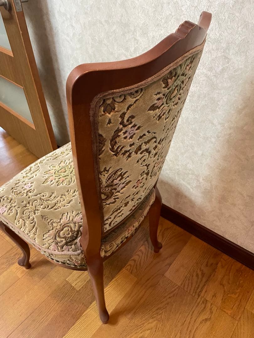 マルニ家具 クラシック ベージュ ファブリック ダイニングチェア ④