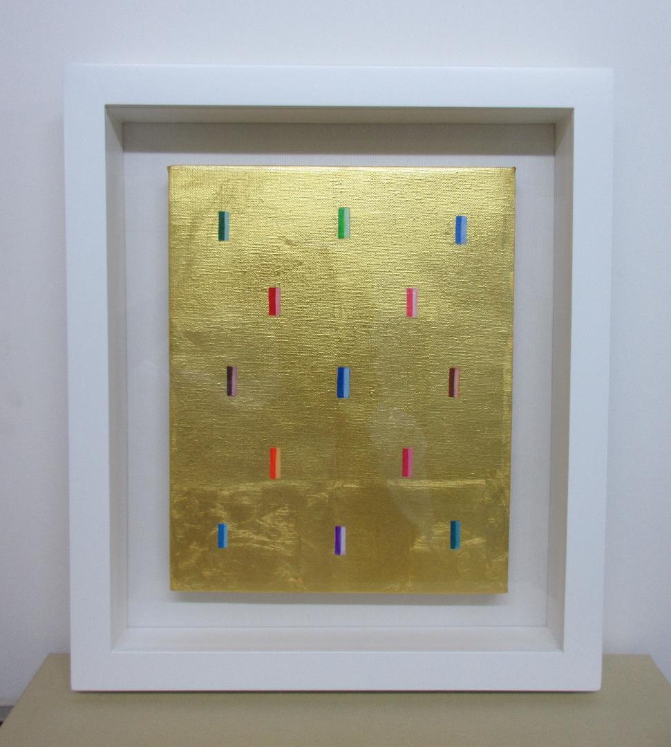 一点物手描き　金沢純金箔貼り　真作　額縁付　現代アート　抽象画　幸運　開運　金運 一点物手描き 金沢純金箔貼り 真作 額縁付 現代アート 抽象画 幸運