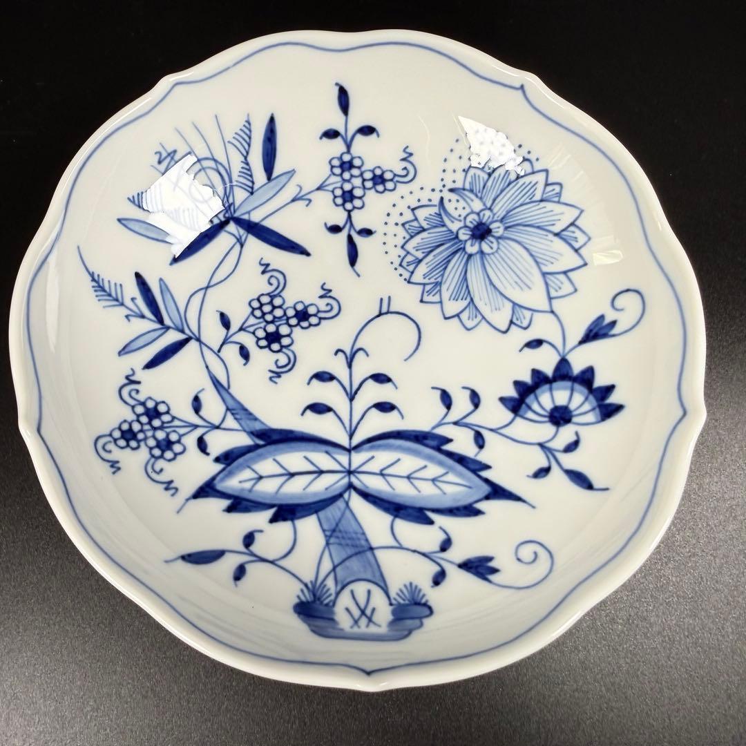 新品 マイセン ブルーオニオン コーヒーカップ&トリオセット1式、1級品