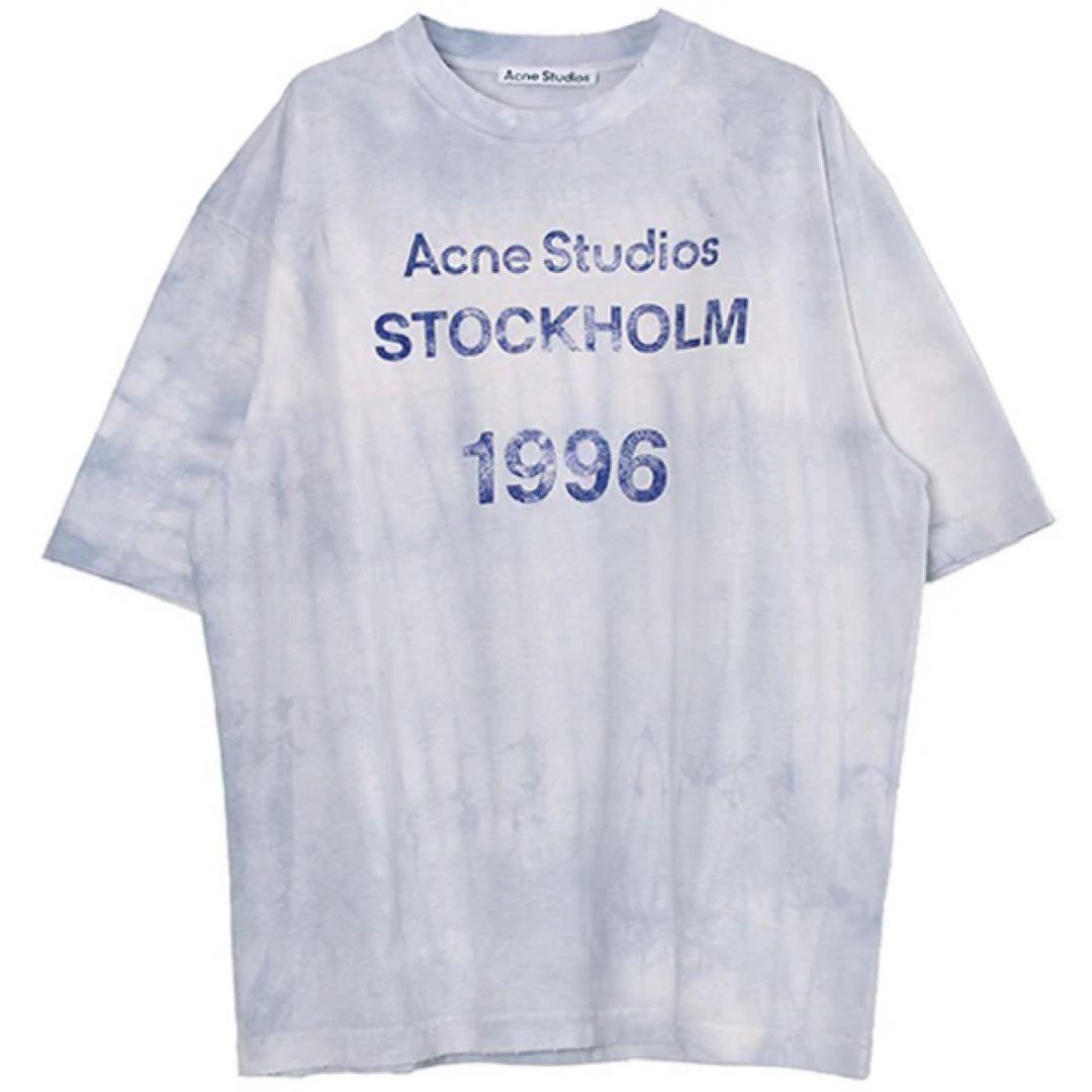 Acne Studios ロゴプリントタイダイダメージTシャツ Acne Studios アクネ ストゥディオズ スタンプロゴ ダメージTシャツ FN