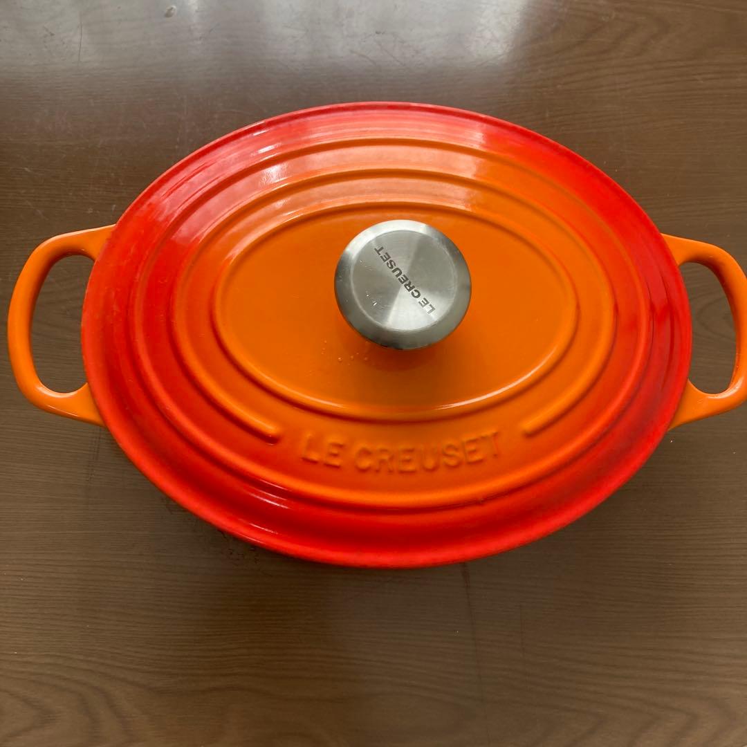 ルクレーゼ　27cmオーバル鍋 シグニチャー ココット・オーバル 27cm オレンジ (シルバーツマミ