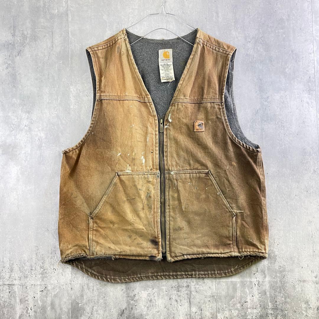 USA製✨00s carhartt【L】ダックベスト/ヴィンテージ フェード 00's “Carhartt” Duck Vest SIZE XL 00年代 カーハート ダックベスト