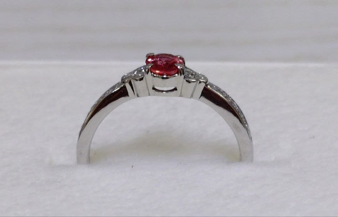 パパラチアサファイア 非加熱 リング プラチナ 11号 オーバルの通販