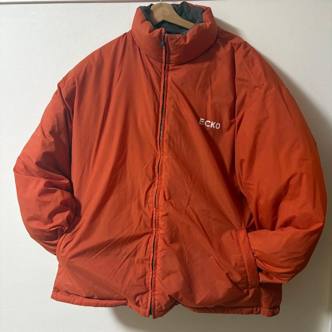 ECKO リバーシブルダウンジャケット カーキ/オレンジ XL B系 90s