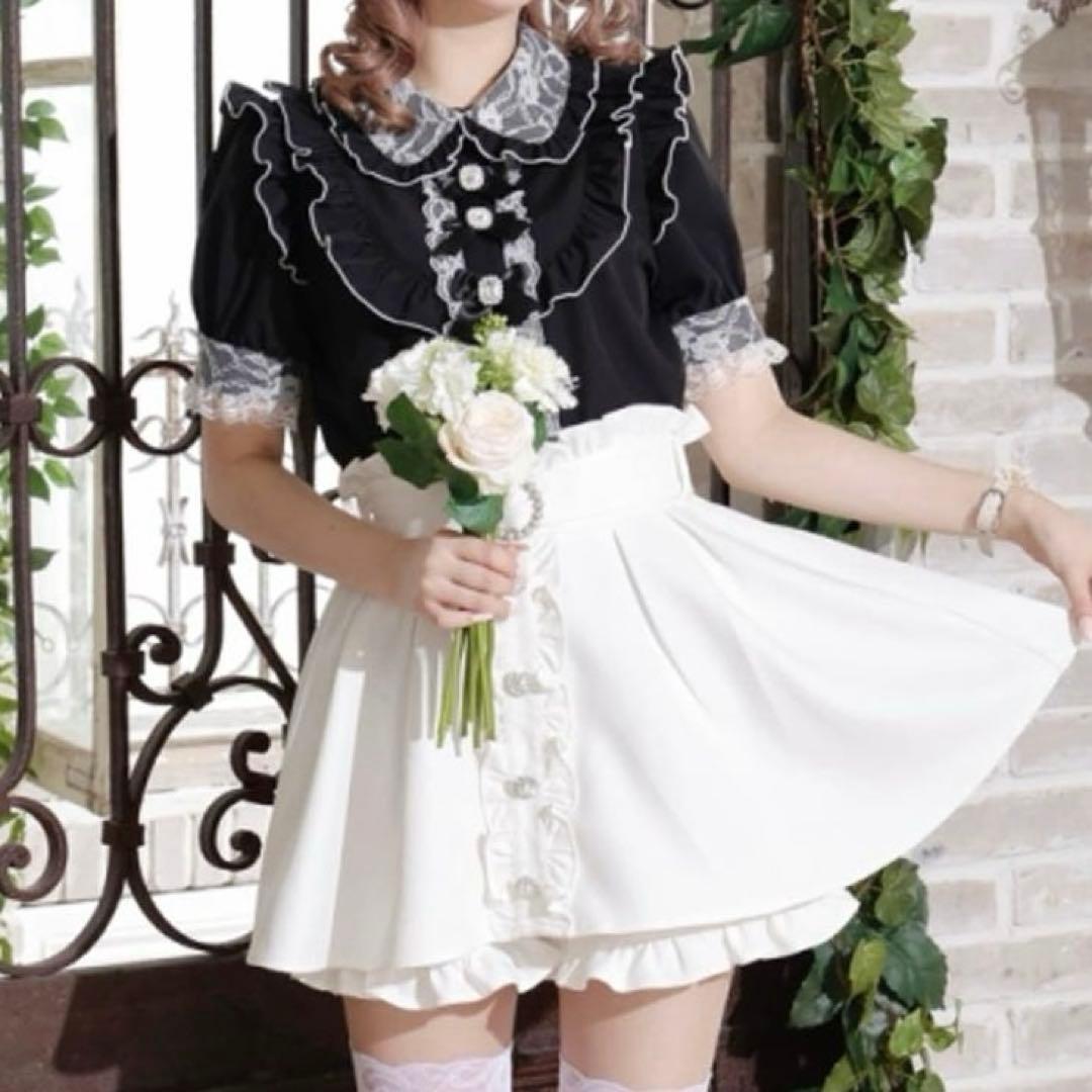 地雷 ノエミー ブラウス リボン ラッフルフリル ハート スカパン