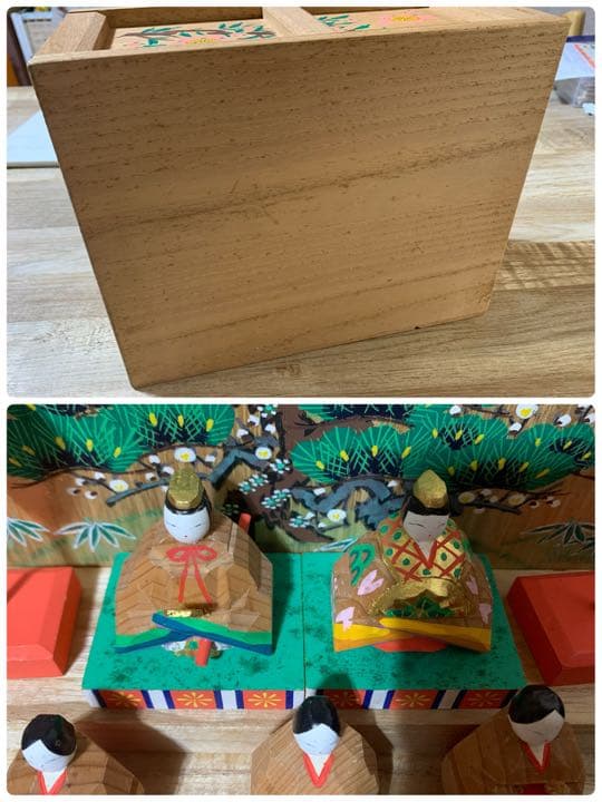 奈良 一刀彫 神泉刀 雛壇 五段雛人形 十五人揃