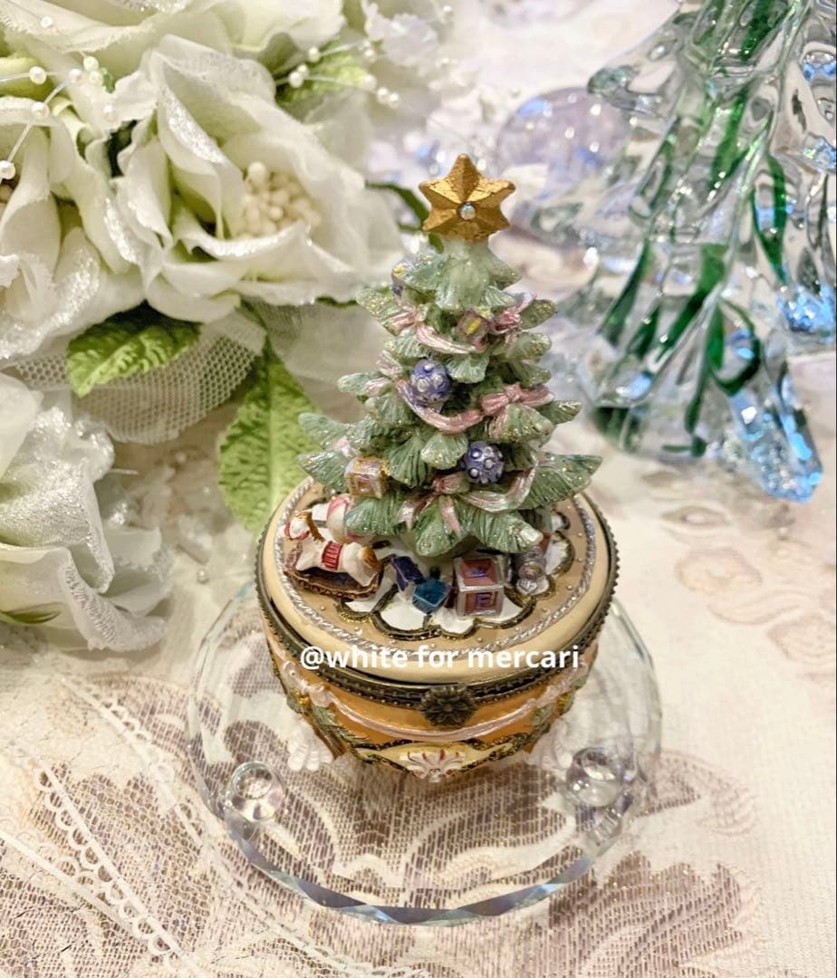 イギリス 稀少ヴィンテージ トリンケットボックスプレゼント♡クリスマスツリー イギリス 稀少ヴィンテージ トリンケットボックスプレゼント