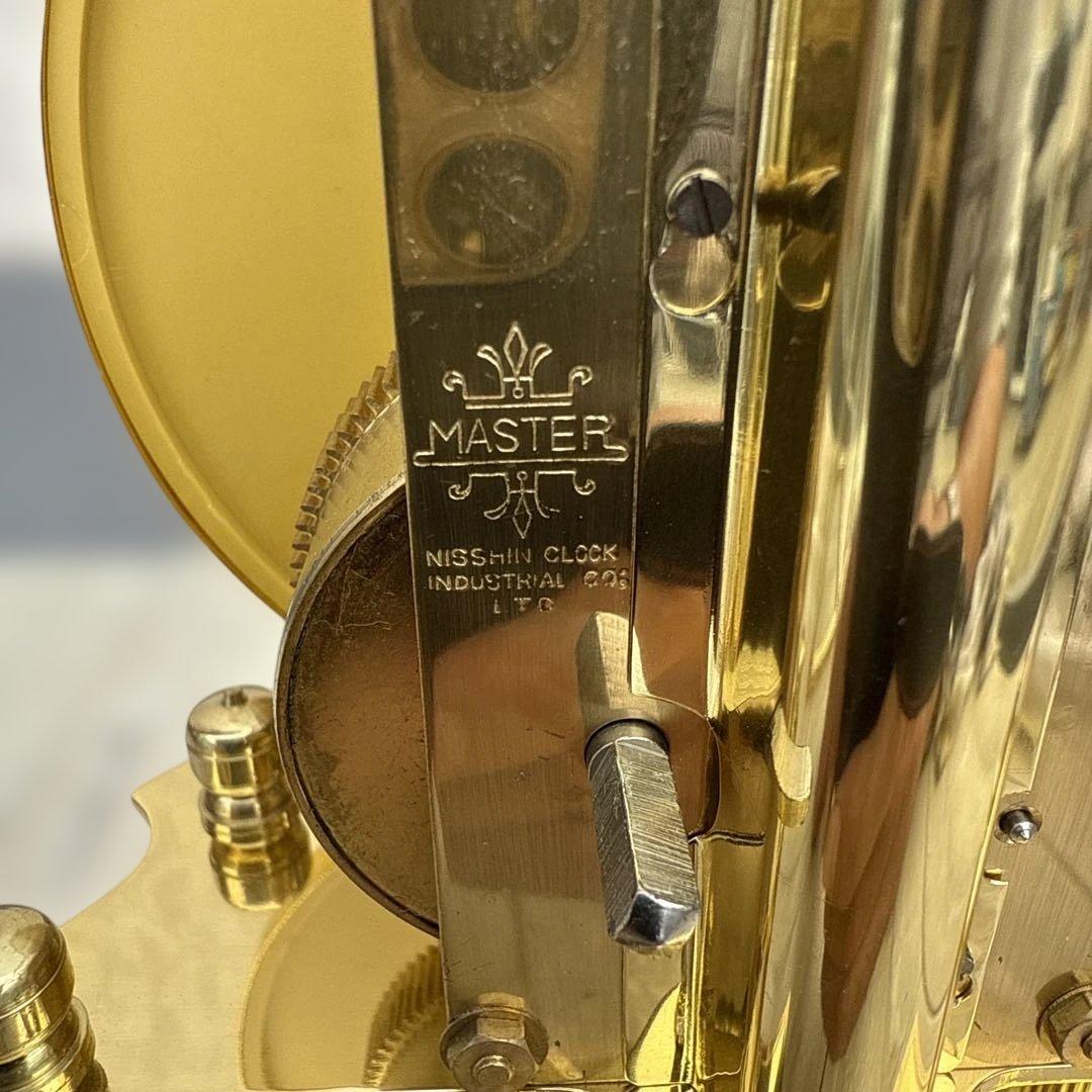 Master 400-Day 置時計 ガラス製 金色 ゼンマイ巻き式 レトロ