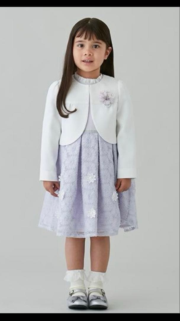 フォーマルワンピース　女の子　110 プティマイン　美品　★カチューシャ付き★ セミフォーマル】衿つき長袖ワンピース(90cm 紺): キッズ - ナルミヤ