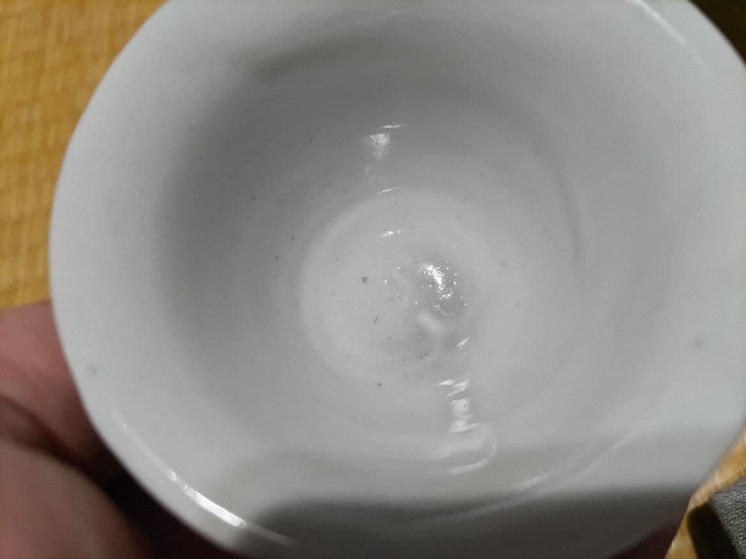 古伊万里 初期様式 広東型 そば猪口 菊絵 生掛け・厚底