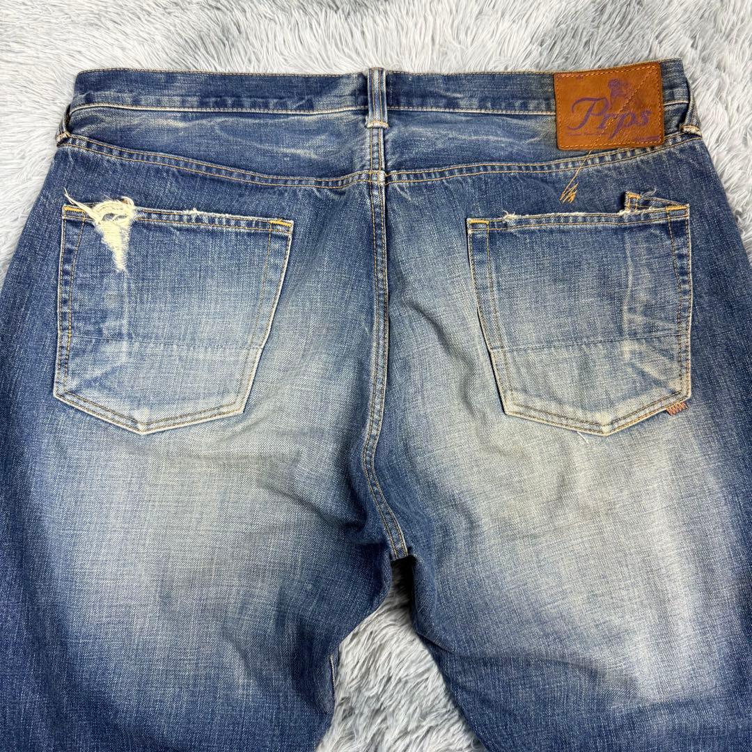 PRPS 紫製品 デニムパンツ W38 ダメージ ヴィンテージ 日本製