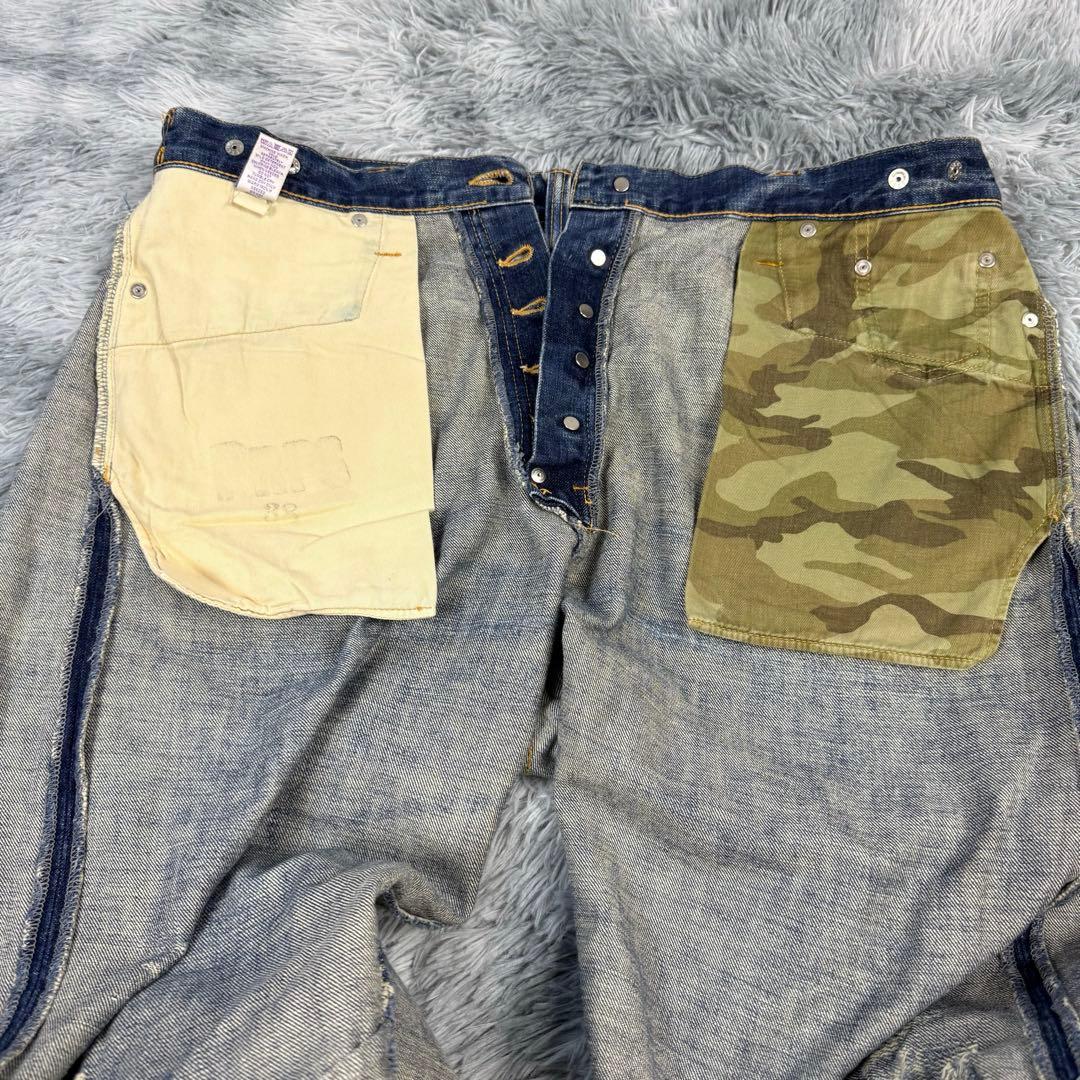 PRPS 紫製品 デニムパンツ W38 ダメージ ヴィンテージ 日本製
