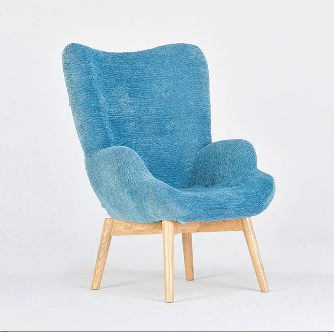 あやりんさま専用】1人掛けソファ 青 ブルー※傷箇所追加