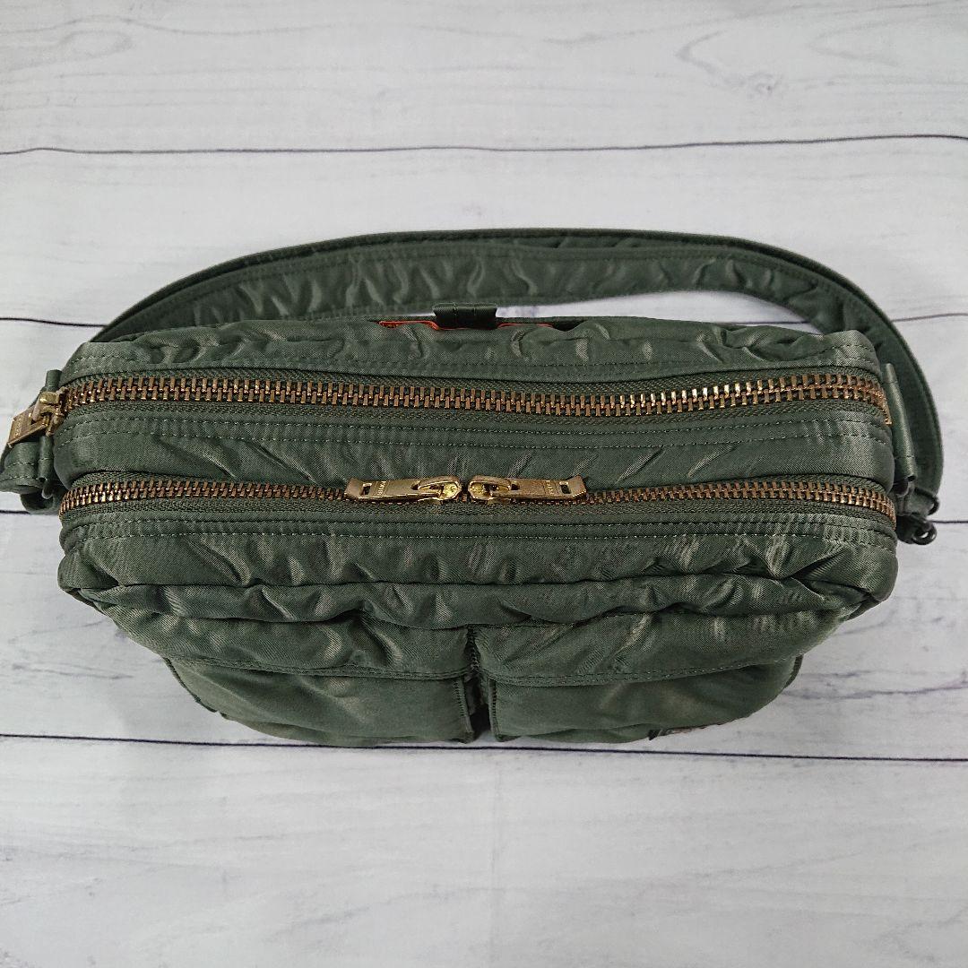 新型』PORTER TANKER SLINGBAG W zip セージグリーン