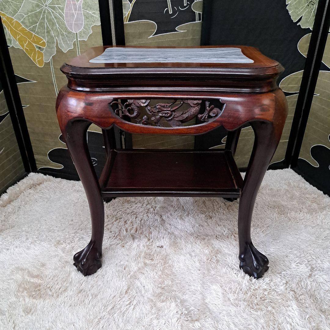 ♡石天板　龍の爪　サイドテーブル　花台　♡ サイドテーブル「グラナダ」セラミック天板 ホワイトクオーツ色