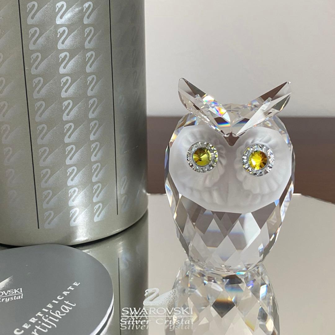 SWAROVSKI スワロフスキー クリスタル フクロウ（大）置物 - メルカリ