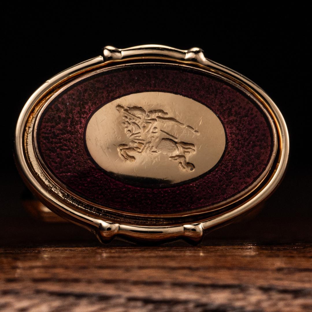 英国王室御用達】 バーバリー ボルドーエナメル カフリンクス Burberry