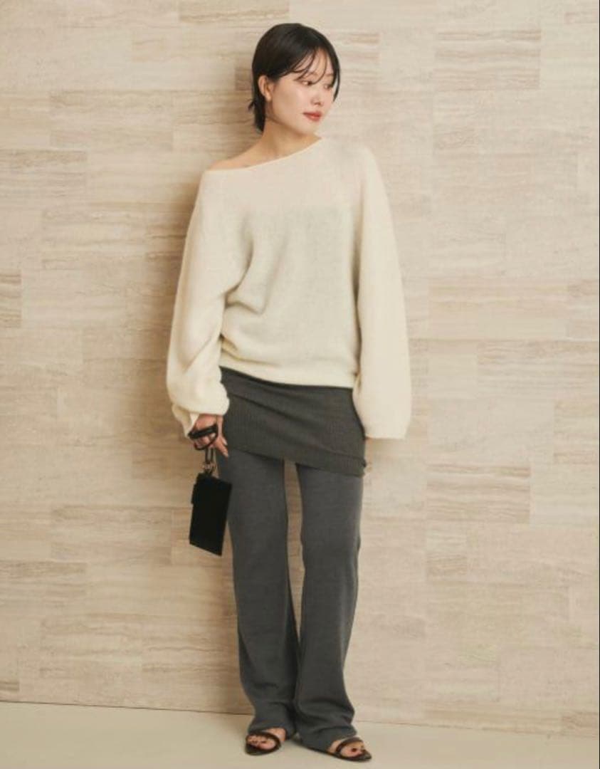 試着のみ！plage プラージュ 18G スムースパンツ グレー 36 - メルカリ